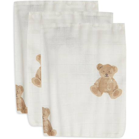 Gants de toilette teddy bear en gaze de coton (3 pcs) Teddy bear 2 - vertbaudet enfant 