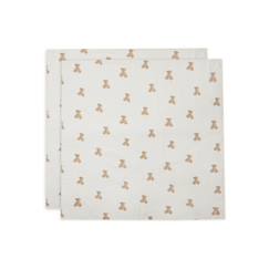 Puériculture-Lot de 2 grands langes gaze de coton teddy bear