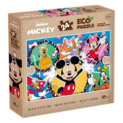 Jouet-Jeux éducatifs-Puzzles-Eco-puzzle 24 pcs mini double face mickey