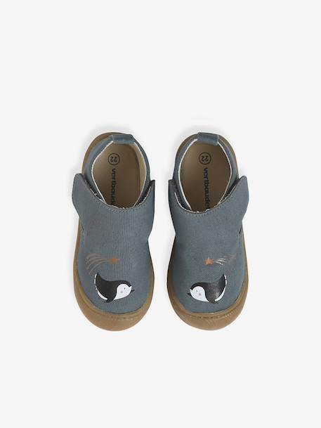 Chaussons à scratchs toile bébé bleu imprimé 2 - vertbaudet enfant 
