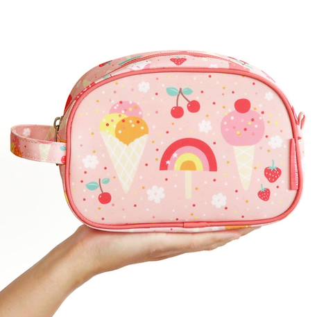 Trousse de toilette amis de la forêt Bleu+Gris+Jaune+Rose+Vert d'eau, marron, écru 22 - vertbaudet enfant 