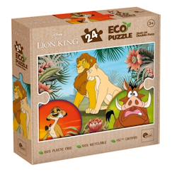 Jouet-Jeux éducatifs-Puzzles-Eco-puzzle 24 pcs mini double face lion king