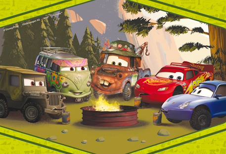 Eco-puzzle 60 pcs double face cars MULTICOLORE 2 - vertbaudet enfant 