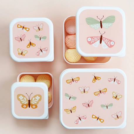 Lot de 4 boîtes à goûter Jaune+Kaki+Rose+Rose, rouge, violet+Vert de gris 14 - vertbaudet enfant 