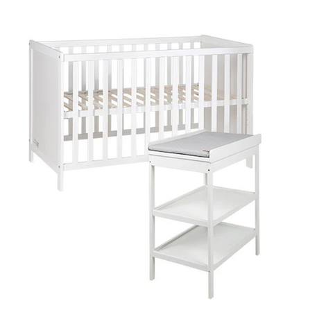 Lit cododo + table à langer + matelas à langer déperlant roba style Blanc / gris argenté 1 - vertbaudet enfant 