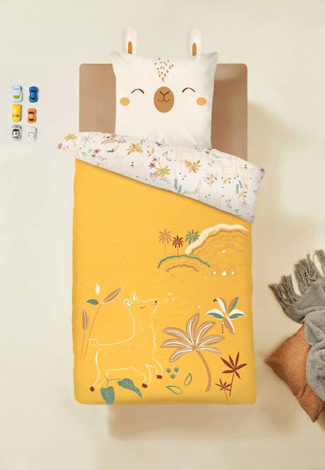 Housse de couette enfant + taie d'oreiller gabin Jaune 1 - vertbaudet enfant 