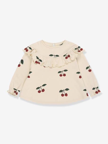 Blouse à volants fille détails glitter beige 2 - vertbaudet enfant 
