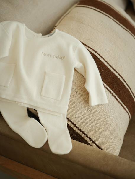 Ensemble bébé mixte en tricot personnalisable écru 1 - vertbaudet enfant 