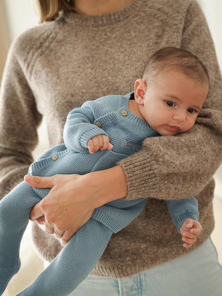Ensemble naissance en tricot bleu glacier 2 - vertbaudet enfant 