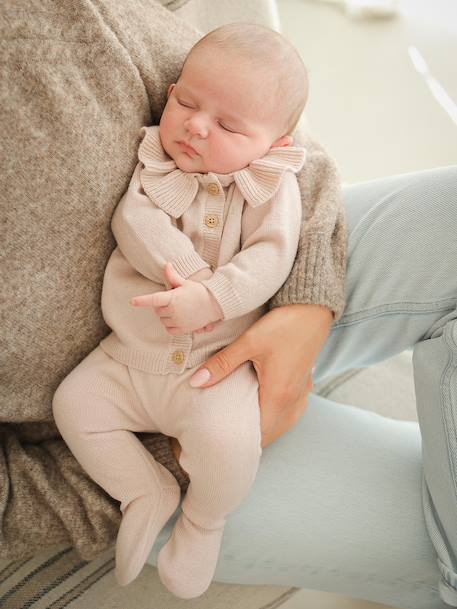 Ensemble naissance laine et cachemire personnalisable blush 1 - vertbaudet enfant 