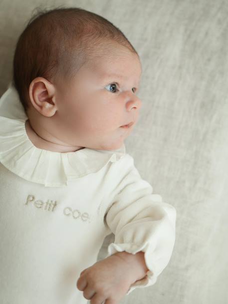 Lot de 2 pyjamas naissance fille en velours personnalisable écru 8 - vertbaudet enfant 