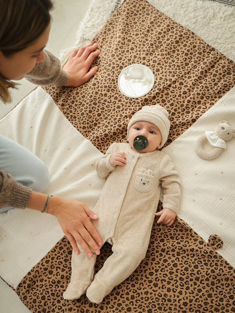 Tapis d'éveil léopard en gaze de coton beige 8 - vertbaudet enfant 