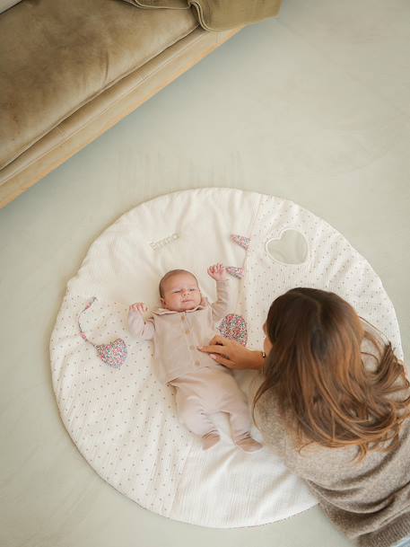 Tapis d'éveil en gaze de coton détails en tissu Liberty rose pâle 11 - vertbaudet enfant 