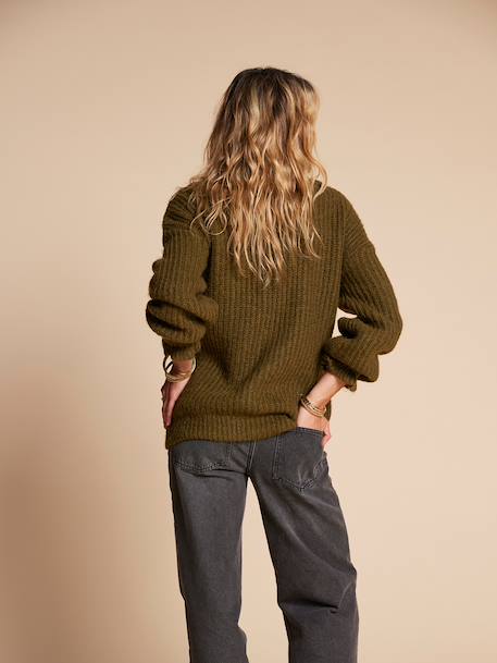 Gilet femme devant/dos en maille perlée grossesse et allaitement bois de rose+vert 10 - vertbaudet enfant 