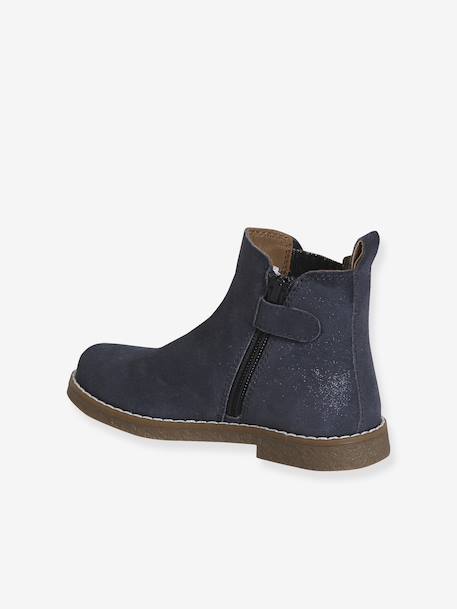 Boots enfant fille cuir détails festons lot beige+marine+marron+noir+taupe 9 - vertbaudet enfant 