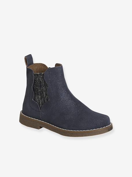 Boots enfant fille cuir détails festons lot beige+marine+marron+noir+taupe 7 - vertbaudet enfant 