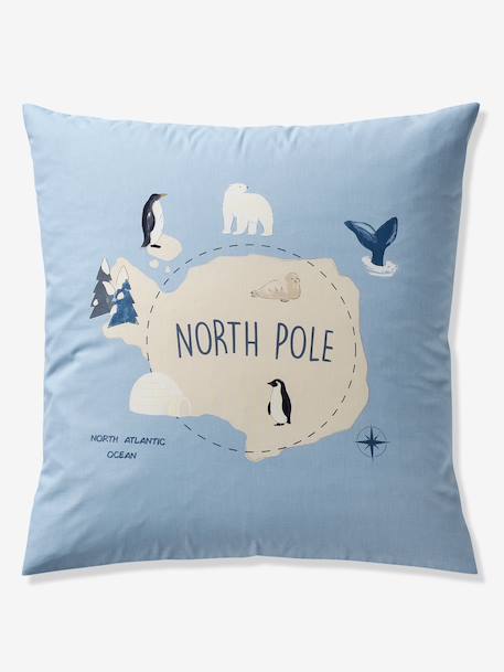 Parure housse de couette + taie d'oreiller enfant PÔLE NORD, avec coton recyclé bleu océan 8 - vertbaudet enfant 