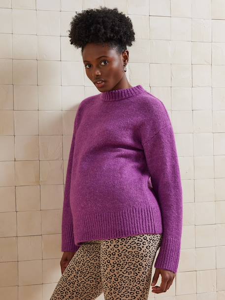 Pull col rond grossesse maille jersey avec laine anthracite+fuchsia 5 - vertbaudet enfant 