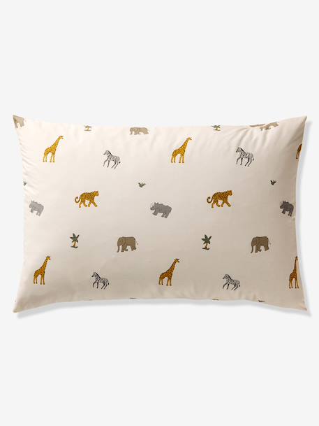 Parure housse de couette et taie d'oreiller enfant WILD ANIMALS blanc imprimé 9 - vertbaudet enfant 