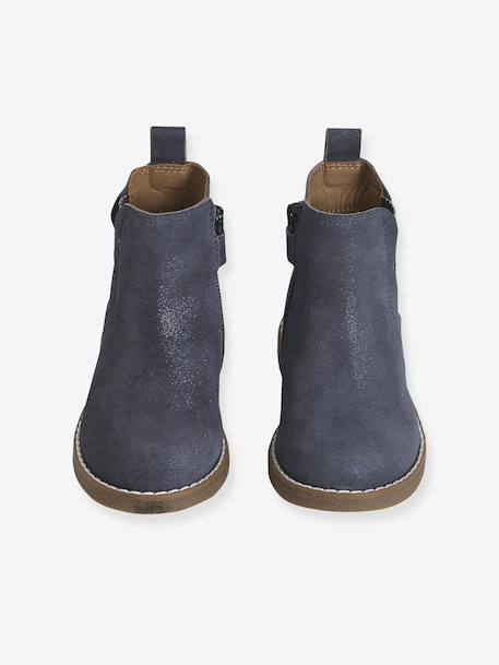 Boots enfant fille cuir détails festons lot beige+marine+marron+noir+taupe 10 - vertbaudet enfant 
