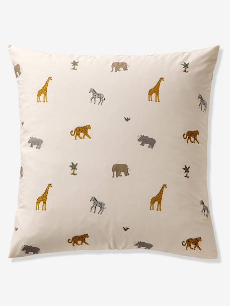 Parure housse de couette et taie d'oreiller enfant WILD ANIMALS blanc imprimé 8 - vertbaudet enfant 