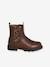 Boots enfant fille synthétique zippées et élastiquées marine+marron 8 - vertbaudet enfant 