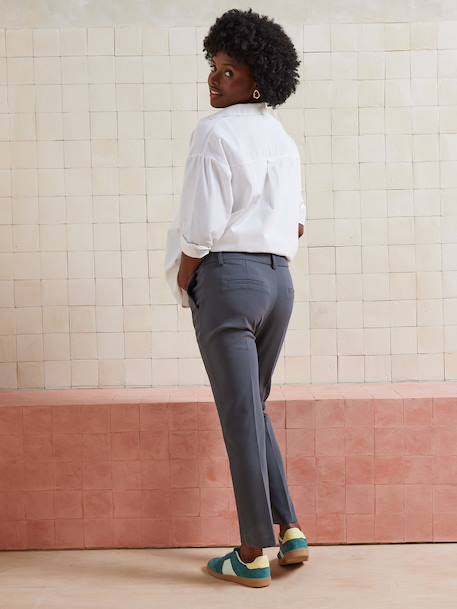 Pantalon de grossesse cigarette bandeau sans couture gris+noir 4 - vertbaudet enfant 