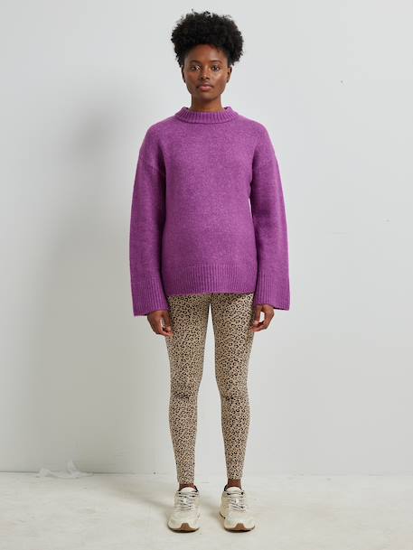 Pull col rond grossesse maille jersey avec laine anthracite+fuchsia 6 - vertbaudet enfant 
