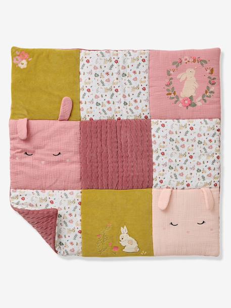 Tapis de sol / fond de parc patchwork LAPIN ENCHANTÉ vieux rose 1 - vertbaudet enfant 