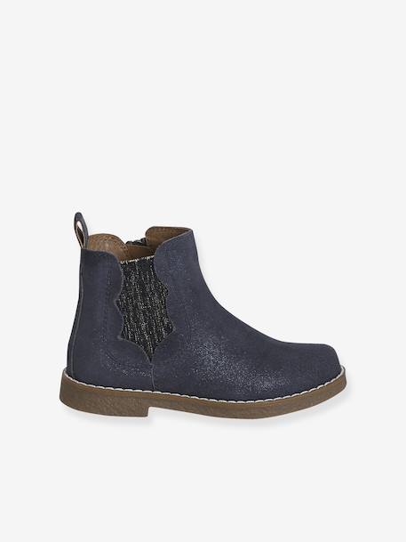 Boots enfant fille cuir détails festons lot beige+marine+marron+noir+taupe 8 - vertbaudet enfant 