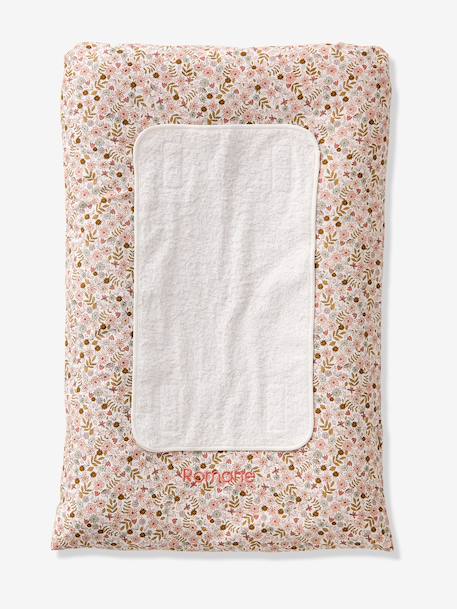 Matelas à langer + 2 tapis de change personnalisable FLORA blanc imprimé 2 - vertbaudet enfant 