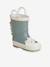 Bottes de pluie bébé détails ludiques rayé marine+vert imprimé 6 - vertbaudet enfant 