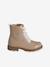 Bottines enfant fille zippées et lacets élastiqués rose nude 2 - vertbaudet enfant 