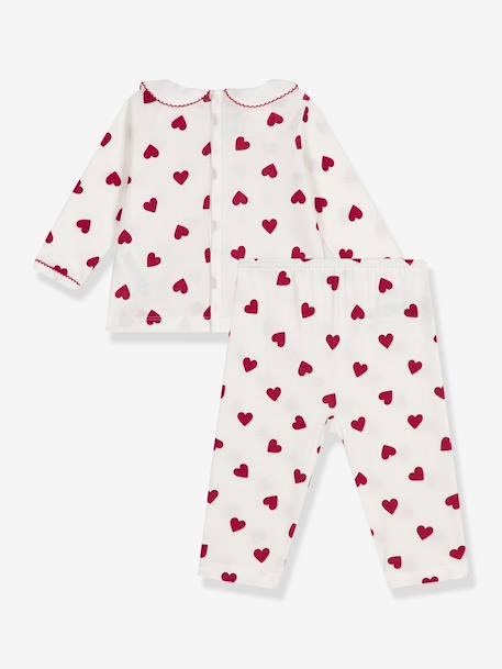 Pyjama 2 pièces bébé imprimé coeurs blanc 3 - vertbaudet enfant 