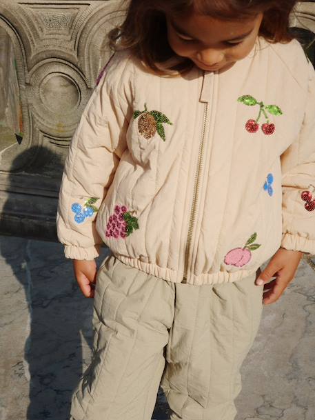 Blouson matelassé motifs en sequins Juno Konges Sløjd lilas+rose nude 9 - vertbaudet enfant 