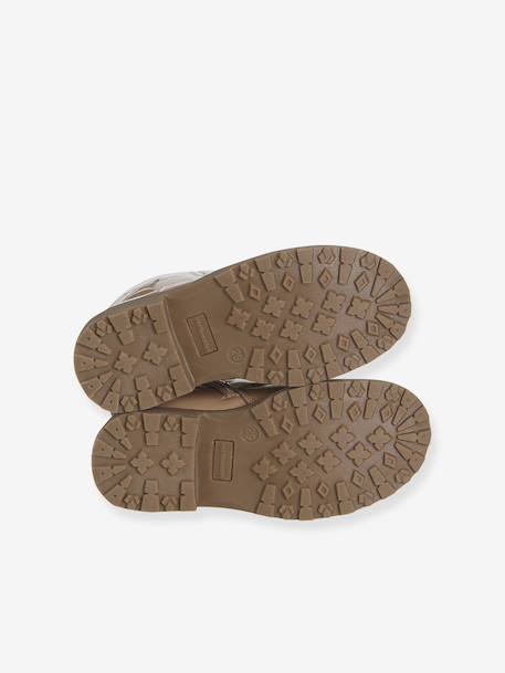 Bottines enfant fille zippées et lacets élastiqués rose nude 6 - vertbaudet enfant 