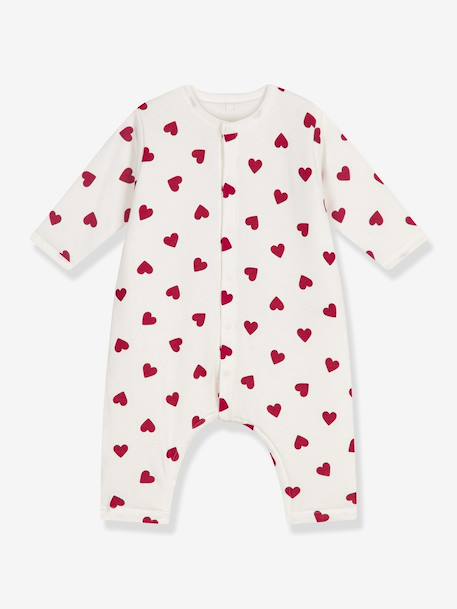 Combinaison ouatinée bébé en coton imprimé coeurs blanc 2 - vertbaudet enfant 