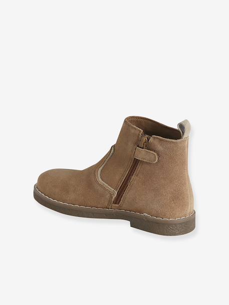 Boots enfant fille en cuir zippées camel 3 - vertbaudet enfant 