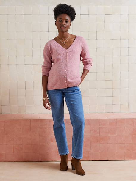 Pull réversible devant/dos grossesse et allaitement Bleu lavance+vieux rose 17 - vertbaudet enfant 