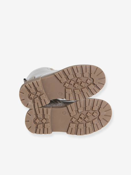 Bottines enfant fille synthétique lacées et zippées or 4 - vertbaudet enfant 