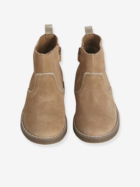 Boots enfant fille en cuir zippées camel 4 - vertbaudet enfant 