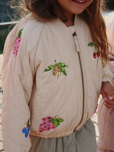 Blouson matelassé motifs en sequins Juno Konges Sløjd lilas+rose nude 8 - vertbaudet enfant 
