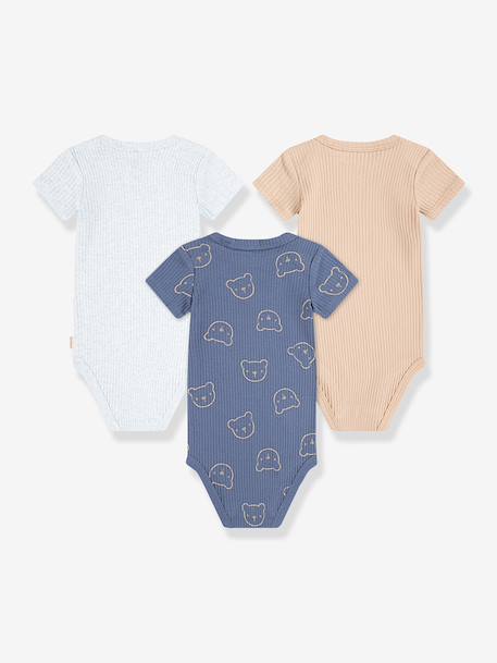 Lot de 3 bodies manches courtes bleu 2 - vertbaudet enfant 