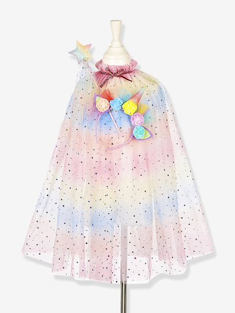 Déguisement licorne : cape + serre-tête + baguette multicolore 1 - vertbaudet enfant 