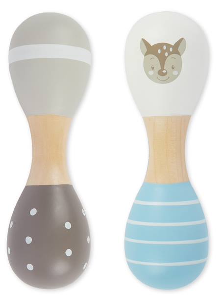 Hochets en bois lot de 2 - motif faon Igel+Reh+Star dust 7 - vertbaudet enfant 
