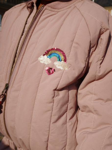 Blouson matelassé motifs en sequins Juno Konges Sløjd lilas+rose nude 3 - vertbaudet enfant 