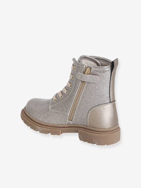 Bottines enfant fille synthétique lacées et zippées or 3 - vertbaudet enfant 