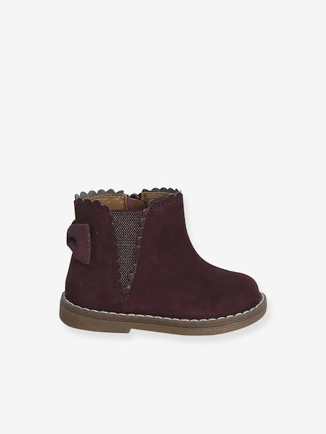 Boots bébé fille cuir zippées beige imprimé+bordeaux+CAMEL+marine+noir 11 - vertbaudet enfant 