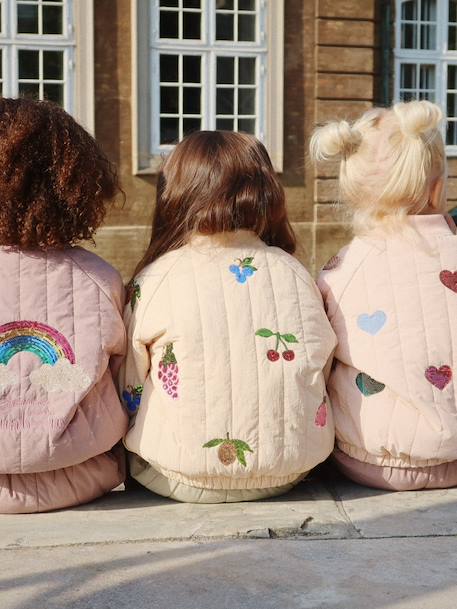 Blouson matelassé motifs en sequins Juno Konges Sløjd lilas+rose nude 10 - vertbaudet enfant 