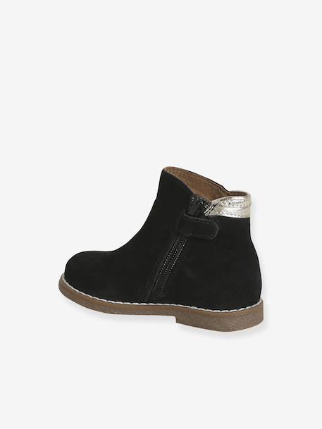 Boots bébé fille cuir zippées noir+or 3 - vertbaudet enfant 